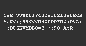 Dados criptografados com letras e numeros