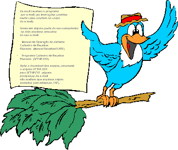 Ilustração de um pássaro segurando um manual de instruções