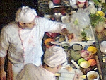 Foto de cozinheiros trabalhando na cozinha